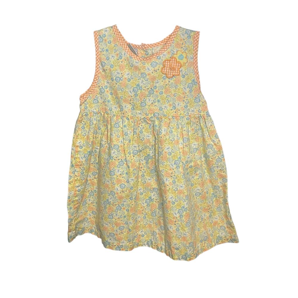 Vintage OshKosh Yellow Floral Dress 24 Months